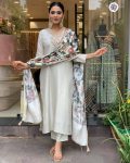 TRENDING VISCOSE CHANDERI SILK EMBROIDERY WORK TOP BOTTOM WITH DUPATTA PARTY WEAR WHOLESALE PRICE ETHNIC GARMENT (7)