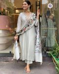 TRENDING VISCOSE CHANDERI SILK EMBROIDERY WORK TOP BOTTOM WITH DUPATTA PARTY WEAR WHOLESALE PRICE ETHNIC GARMENT (7)