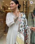 TRENDING VISCOSE CHANDERI SILK EMBROIDERY WORK TOP BOTTOM WITH DUPATTA PARTY WEAR WHOLESALE PRICE ETHNIC GARMENT (7)