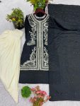 1DESIGNER CHINON SILK EMBROIDERY SEQUENCE WORK TOP DHOTI WITH DUPATTA FESTIVE WEAR WHOLESALE PRICE ETHNIC GARMENT (17)