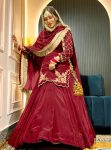 1DESIGNER CREEP SILK BEADS HAND WORK WITH SEQUENCE MULTI NEEDLE EMBROIDERY AND ZARI WORK TOP LEHENGA WITH DUPATTA WEDDING WEAR WHOLESALE PRICE ETHNIC GARMENT(51).jpeg