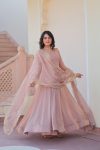 1DESIGNER FENDI CHIFFON WITH 12 KALI STITCHEDGOWN WITH SEQUENCE ZARI EMBROIDERY CUT WORK DUPATTA PARTY WEAR WHOLESALE PRICE ETHNIC GARMENT (9)