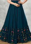 1DESIGNER GEORGETTE EMBROIDERY MULTI THREAD WORK GOWN FESTIVE WEAR WHOLESALE PRICE ETHNIC GARMENT (6)