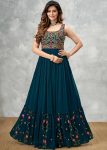 1DESIGNER GEORGETTE EMBROIDERY MULTI THREAD WORK GOWN FESTIVE WEAR WHOLESALE PRICE ETHNIC GARMENT (6)