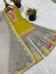 1DESIGNER GEORGETTE EMBROIDERY SEQUENCE WORK TOP PALAZZO WITH DUPATTA FESTIVE WEAR WHOLESALE PRICE ETHNIC GARMENT (18)