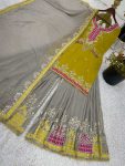 1DESIGNER GEORGETTE EMBROIDERY SEQUENCE WORK TOP PALAZZO WITH DUPATTA FESTIVE WEAR WHOLESALE PRICE ETHNIC GARMENT (18)