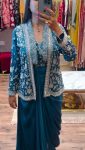 1FANCY CHINON PLAIN DRAPED SKIRT EMBROIDERY WORK BLOUSE AND KOTI PARTY WEAR WHOLESALE PRICE ETHNIC GARMENT (3)