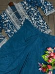 1FANCY CHINON PLAIN DRAPED SKIRT EMBROIDERY WORK BLOUSE AND KOTI PARTY WEAR WHOLESALE PRICE ETHNIC GARMENT (3)