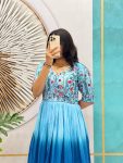 1FANCY MUL MUL COTTON EMBROIDERY THREAD WORK ONEPIECE DRESS PARTY WEAR WHOLESALE PRICE ETHNIC GARMENT (8)