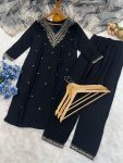 1FANCY RAYON EMBROIDERY WORK TOP BOTTOM WITH DUPATTA FESTIVE WEAR WHOLESALE PRICE ETHNIC GARMENT (10)