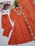 1FANCY RAYON SLUB EMBROIDERY WORK TOP BOTTOM WITH DUPATTA FESTIVE WEAR WHOLESALE PRICE ETHNIC GARMENT (15)