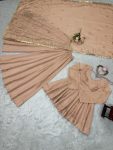 1FANCY TABBY ORGANZA MUKESH WORK PEPLUM TOP PALAZZO WITH DUPATTA PARTY WEAR WHOLESALE PRICE ETHNIC GARMENT (13)