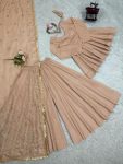 1FANCY TABBY ORGANZA MUKESH WORK PEPLUM TOP PALAZZO WITH DUPATTA PARTY WEAR WHOLESALE PRICE ETHNIC GARMENT (13)