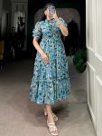 1FANCY TABBY SILK PRINTED ONE PIECE PARTY WEAR WHOLESALE PRICE ETHNIC GARMENT (2)