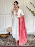 1FANCY VISCOSE BLEND SEQUENCE CODING EMBROIDERY WORK TOP BOTTOM WITH DUPATTA FESTIVE WEAR WHOLESALE PRICE ETHNIC GARMENT (8)
