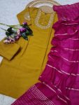 1MOST PICKED VICHITRA SILK SEQUENCE CODING EMBROIDERY WORK TOP BOTTOM WITH DUPATTA FESTIVE WEAR WHOLESALE PRICE ETHNIC GARMENT (5)
