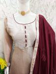 1NEW ARRIVAL BURBERRY SILK POTALI BUTTON WORK ANARKALI GOWN WITH DUPATTA FESTIVE WEAR WHOLESALE PRICE ETHNIC GARMENT (8)