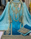 1NEW ARRIVAL CHINON SILK DUAL TONE WITH EMBROIDERY SEQUENCE AND CODING WORK TOP PALAZZO WITH DUPATTA FESTIVE WEAR WHOLESALE PRICE ETHNIC GARMENT (22)