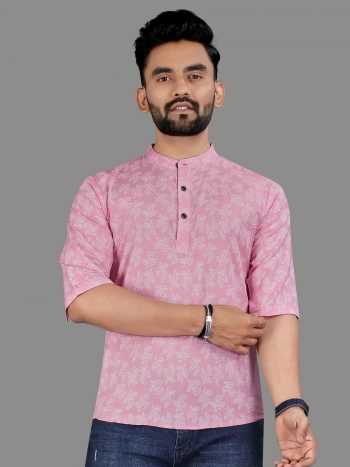 NEW ARRIVAL COTTON PRINTED SHIRT  BABY PINK