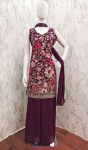 1NEW ARRIVAL FAUX GEORGETTE SEQUENCE EMBROIDERY WORK TOP PALAZZO WITH DUPATTA FESTIVE WEAR WHOLESALE PRICE ETHNIC GARMENT (35)