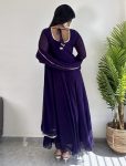 1NEW ARRIVAL GEORGETTE WITH LACE WORK ANARKALI GOWN WITH DUPATTA FESTIVE WEAR WHOLESLE PRICE ETHNIC GARMENT (8)