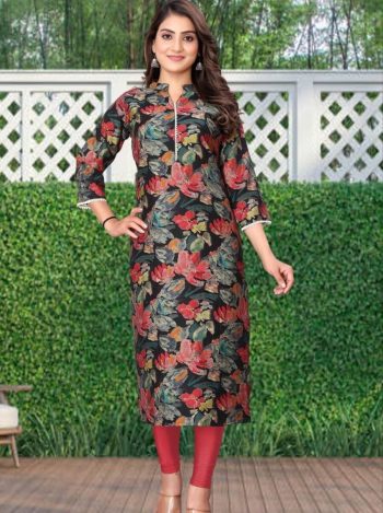 NEW ARRIVAL ORGANZA FLOWERS PRINTED KURTI MULTI