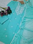 1NEW ARRIVAL PURE COTTON EMBROIDERY WORK TOP BOTTOM WITH DUPATTA FESTIVE WEAR WHOLESALE PRICE ETHNIC GARMENT (19)