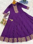 1NEW ARRIVAL RAYON FOIL PRINTED GOWN FESTIVE WEAR WHOLESALE PRICE ETHNIC GARMENT (2)