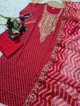 1NEW ARRIVAL VICHITRA SILK SEQUENCE CODING EMBROIDERY WORK TOP BOTTOM WITH DUPATTA FESTIVE WEAR WHOLESALE PRICE ETHNIC GARMENT (9)