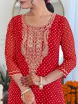 1NEW ARRIVAL VICHITRA SILK SEQUENCE CODING EMBROIDERY WORK TOP BOTTOM WITH DUPATTA FESTIVE WEAR WHOLESALE PRICE ETHNIC GARMENT (9)