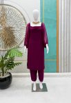 1RICH LOOK GEORGETTE PLAIN WITH BALOON SLEEVES TOP BOTTOM SET PARTY WEAR WHOLESALE PRICE ETHNIC GARMENT (2)