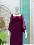 1RICH LOOK GEORGETTE PLAIN WITH BALOON SLEEVES TOP BOTTOM SET PARTY WEAR WHOLESALE PRICE ETHNIC GARMENT (2)