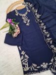 1RICH LOOK VICHITRA SILK SEQUENCE EMBROIDERY WORK TOP BOTTOM WITH DUPATTA FESTIVE WEAR WHOLESALE PRICE ETHNIC GARMENT (3)