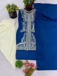 2DESIGNER CHINON SILK EMBROIDERY SEQUENCE WORK TOP DHOTI WITH DUPATTA FESTIVE WEAR WHOLESALE PRICE ETHNIC GARMENT (9)