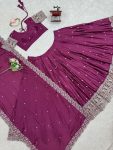 2DESIGNER CHINON SILK THREAD WITH SEQUENCE WORK LEHENGA CHOLI WITH DUPATTA WEDDING WEAR WHOLESALE PRICE ETHNIC GARMENT (5)