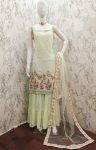2DESIGNER GEORGETTE SEQUENCE EMBROIDERED WORK TOP SHARARA WITH DUPATTA FESTIVE WEAR WHOLESALE PRICE ETHNIC GARMENT (23)