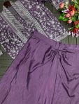 2FANCY CHINON PLAIN DRAPED SKIRT EMBROIDERY WORK BLOUSE AND KOTI PARTY WEAR WHOLESALE PRICE ETHNIC GARMENT (8)