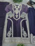2FANCY GEORGETTE PANDDING EMBROIDERY SEQUENCE CODDING WORK TOP BOTTOM WITH DUPATTA FESTIVE WEAR WHOLESALE PRICE ETHNIC GARMENT (9)