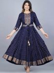 2NEW ARRIVAL RAYON FOIL PRINTED GOWN FESTIVE WEAR WHOLESALE PRICE ETHNIC GARMENT (8)