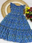 NEW ARRIVAL SOFT COTTON PRINTED ONE PIECE BLUE