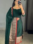 2NEW ARRIVAL VICHITRA SILK JACQUARD ZARI WEAVING WORK TOP WITH DUPATTA FESTIVE WEAR WHOLESALE PRICE ETHNIC GARMENT (6)