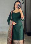2NEW ARRIVAL VICHITRA SILK JACQUARD ZARI WEAVING WORK TOP WITH DUPATTA FESTIVE WEAR WHOLESALE PRICE ETHNIC GARMENT (6)
