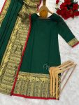 2NEW ARRIVAL VICHITRA SILK JACQUARD ZARI WEAVING WORK TOP WITH DUPATTA FESTIVE WEAR WHOLESALE PRICE ETHNIC GARMENT (6)