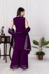 2RICH LOOK FAUX GEORGETTE SEQUENCE EMBROIDERY WORK TOP PALAZZO WITH DUPATTA FESTIVE WEAR WHOLESALE PRICE ETHNIC GARMENT(28)
