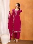 2RICH LOOK VICHITRA SILK SEQUENCE EMBROIDERY WORK TOP BOTTOM WITH DUPATTA FESTIVE WEAR WHOLESALE PRICE ETHNIC GARMENT (15)