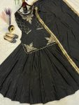 3DESIGNER CREEP SILK BEADS HAND WORK WITH SEQUENCE MULTI NEEDLE EMBROIDERY AND ZARI WORK TOP LEHENGA WITH DUPATTA WEDDING WEAR WHOLESALE PRICE ETHNIC GARMENT(42).jpeg