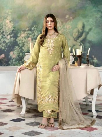 DESIGNER JIMMY CHOO EMBROIDERY SEQUENCE WORK TOP PALAZZO WITH DUPATTA PISTA