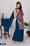 3NEW ARRIVAL FAUX GEORGETTE SEQUENCE EMBROIDERY WORK TOP PALAZZO WITH DUPATTA FESTIVE WEAR WHOLESALE PRICE ETHNIC GARMENT (40)