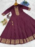 3NEW ARRIVAL RAYON FOIL PRINTED GOWN FESTIVE WEAR WHOLESALE PRICE ETHNIC GARMENT (9)