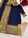 3NEW ARRIVAL VICHITRA SILK JACQUARD ZARI WEAVING WORK TOP WITH DUPATTA FESTIVE WEAR WHOLESALE PRICE ETHNIC GARMENT (13)